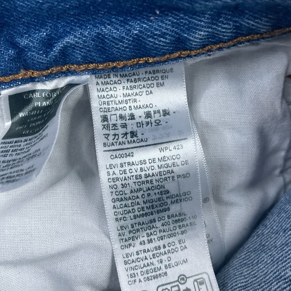 Levis 501 Jeans Womens 24x30 Blue Distressed Denim Button Fly High‎ Rise Pants - Picture 14 of 16